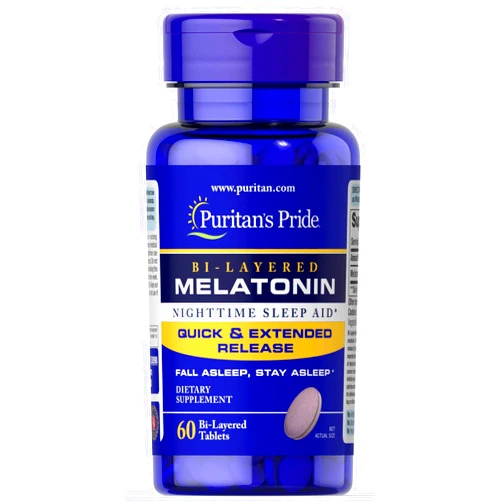 Puritan's Pride Bi-Layered Melatonin 5 mg -60 Tablets