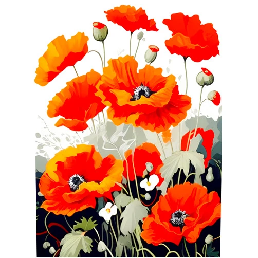 Worihut 5D Diamond Painting Kits for Adults, Poppy Flower DIY Full Round Diamond Art with Accessories Tools,Wall Decoration Crafts for Home Wall Decor 8 x 12inch