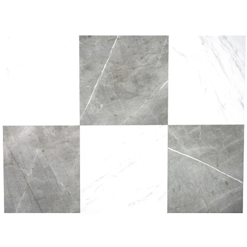 FloorPops x Chris Loves Julia 12-in by 12-in Bonneville Grey & White Marble Peel & Stick Floor Tiles, FP4421