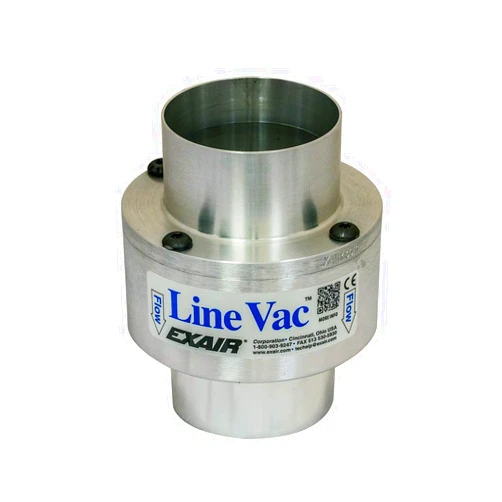 EXAIR Line Vac for Air Compressors, Pneumatic Industrial Vacuum, Material Conveyor System, Aluminum, 2-1/2