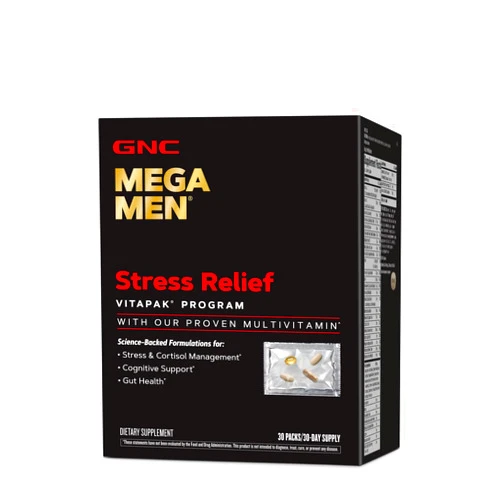 GNC Mega Men Stress Relief Vitapak, Stress & Cortisol Management, 30 Count
