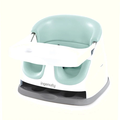 Ingenuity Baby Base 2-in-1 Booster Feeding and Floor Seat with Self-Storing Tray - Mist