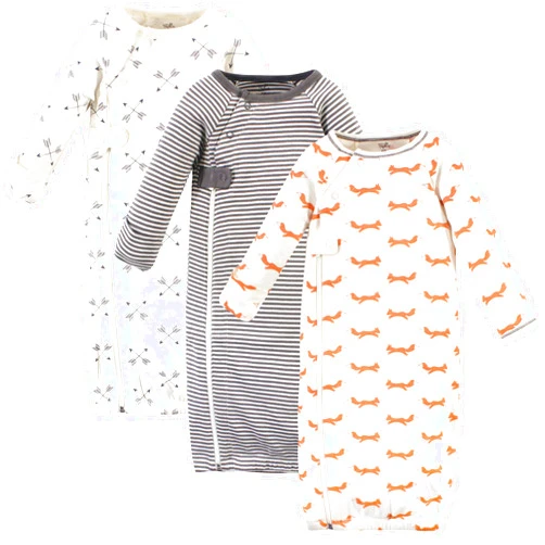 Touched by Nature Baby Organic Cotton Zipper Gowns