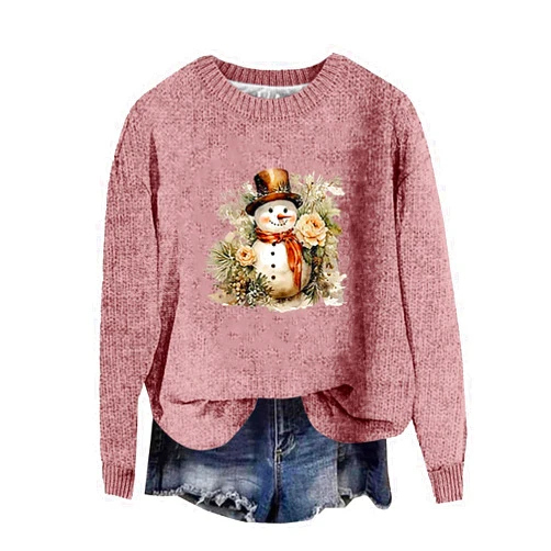 JIOEEH Christmas Shirts for Women 2024 Women's Hooded Casual Solid Color Christmas Santa Printed Sweatshirt Baggy Sweater