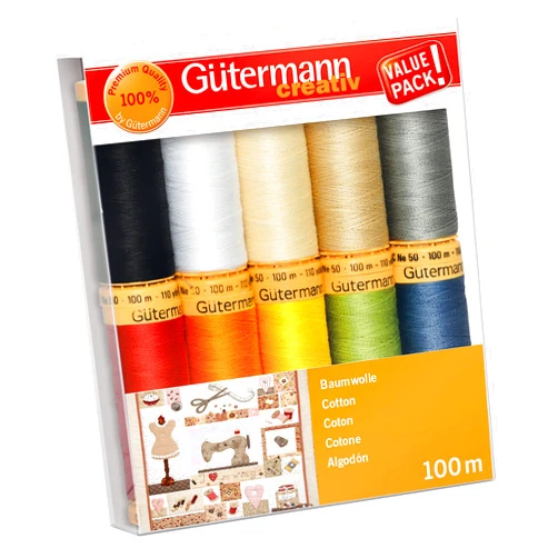 Gütermann Creativ 10 Reels of 100% Cotton, Multi-Coloured