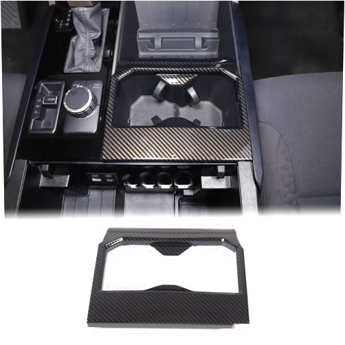 Aunginsy Front Seat Central Armrest Cup Holder Cup Frame Trim Cover Compatible with Toyota Tundra/Sequoia 2022-2025 Car Center Console Armrest Box Cupholder Panel Decorative Sticker ABS Accessories
