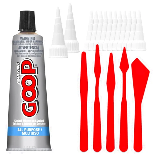 GRAS Art Bundles Amazing Goop All Purpose Glue 3.7oz (Clear) - Pixiss Bundle with 10 Snip Tip Applicators and 5 Spreader Tools - Industrial Strength Contact Adhesive Dries Clear - Waterproof Silicone Sealant