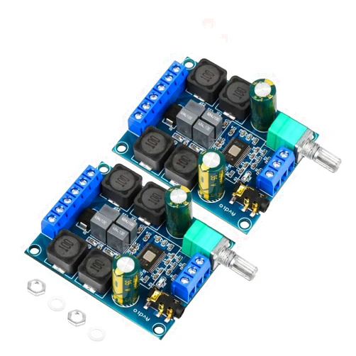 Beffkkip 2Pcs Digital Amplifier Board,TPA3116D2 Dual Channel Audio Stereo AMP High Power Digital Subwoofer Power Amplifier Board 2x50W 5V 12V 24V for Store Solicitation Home Theater Square DIY Speakers