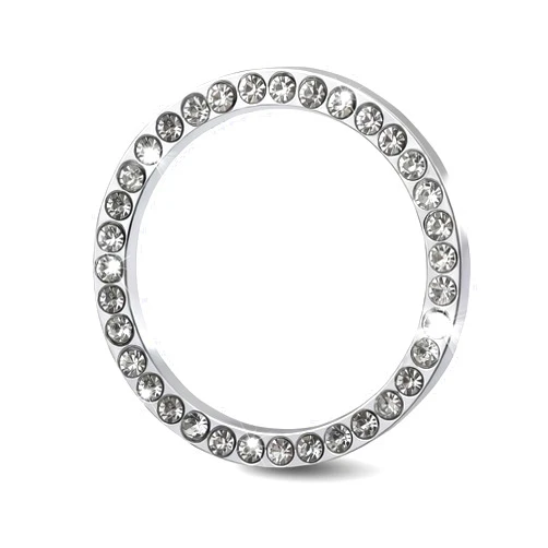 Bling Car Decor SD-1003 Crystal Rhinestone Car Bling Sticker Ring Emblem, Auto Start Engine Ignition Key & Button Bling, by (Silver) by