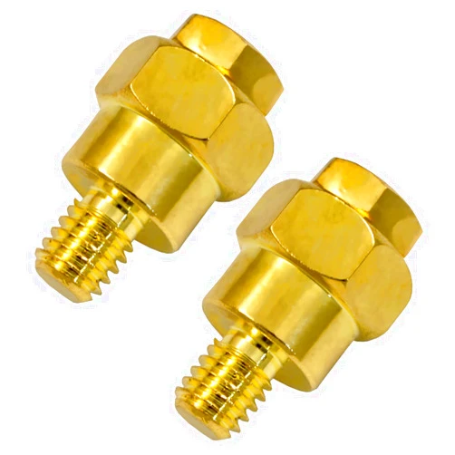 The Wires Zone GMSP Car Audio Power Wire Amp Install GM Side Post Battery Terminal (Pair) (Short, Gold)
