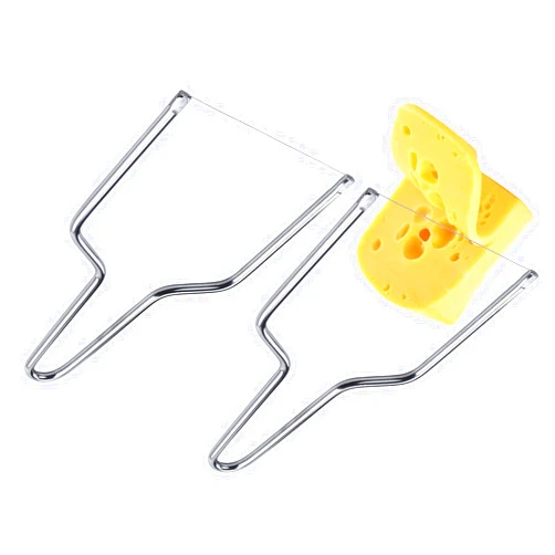 ATRDTO 2 Pcs Stainless Steel Cheese Slicer with Wire Cheese Cutter Block Handheld Butter Slicer Tool Y Type