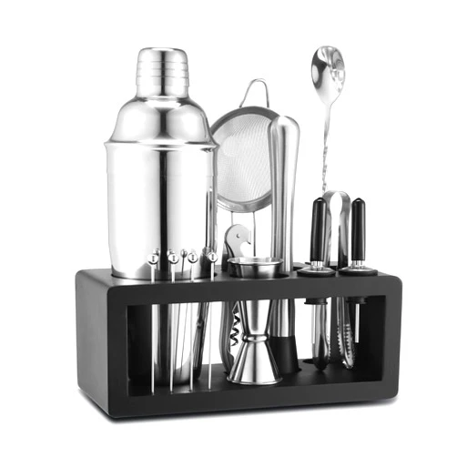 LUCKYGOOBO Cocktail Shaker Set,14 Piece Bartender Kit 24 oz Martini Shaker Cocktail Mixing 18/8 grade Stainless Steel Martini Mixer Bar Tools for Professional Bartender and Home Bar.
