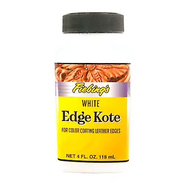 Fiebing's Edge Kote 4 Fl Oz - White - for Coloring Leather Edges on Purses, Bags, Shoes, Holsters, Wallets,etc