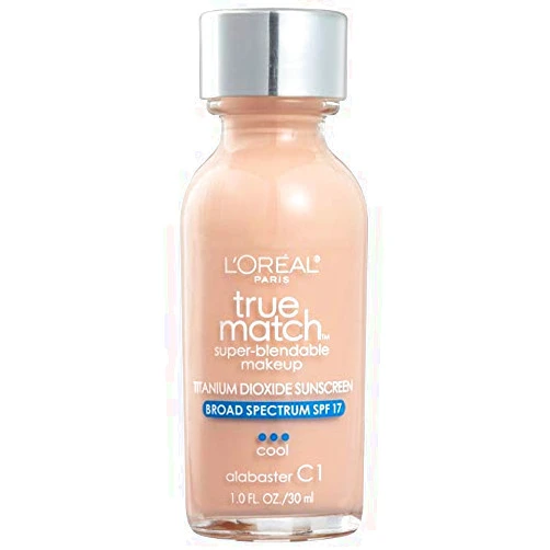 L'Oreal Paris Makeup True Match Super-Blendable Liquid Foundation, Alabaster C1, 1 Fl Oz,1 Count 1 Fl Oz (Pack of 1) C1 Alabaster
