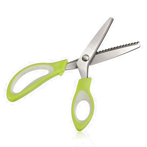 OPACC Pinking Shears, OPACC Professional Fabric Stainless Steel Comfort Grips Scissors Dressmaking Pinking Shears Craft Zig Zag Cut