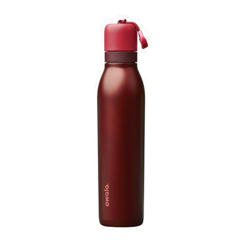 Owala FreeSip Twist Insulated Stainless Steel Water Bottle with Straw for Sports and Travel, BPA-Free, 24-oz, Black Cherry