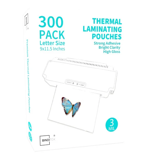Binditek 300 Pack 3 Mil Thermal Laminating Pouches, 9x11.5 Inches Laminating Sheets, for Letter Size, Ultra Clear, Glossy, Hold 8.5x11 Inches, Heat Seal, School Office Supplies