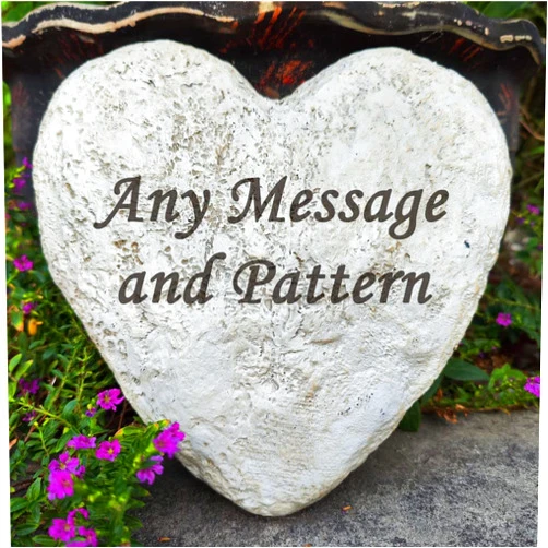 Somiss Personalized Decorative Garden Stones Engraved with Any Message and Pattern, Heart Shaped Memorial Stones Welcome Stones for Housewarming,Memorial Gifts and Special Day Gifts,8.6