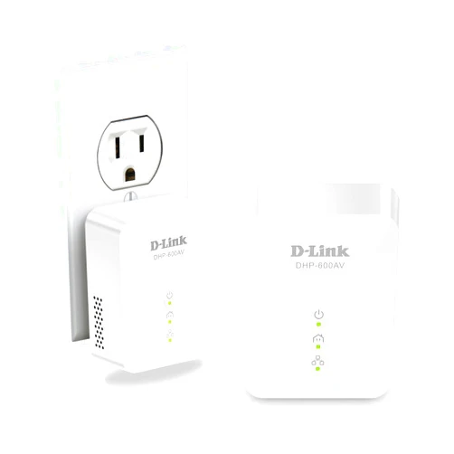 D-Link Powerline Adapter Starter Kit Ethernet Over Power Gigabit AV2 Up to 1000Mbps MIMO Internet Network Wall Plug In (DHP-601AV)