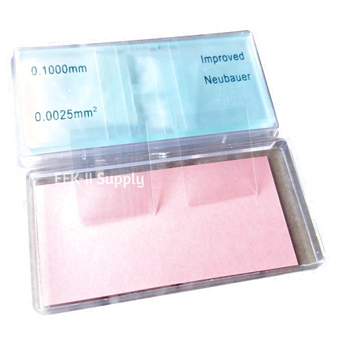 EFK-II Supply Improved Neubauer Hemocytometer Blood Count with Double Chamber Plus 2 Coverslips