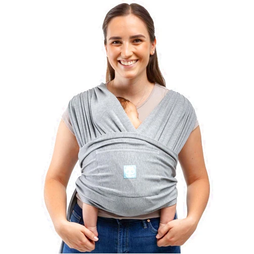 Cuddlebug CuddleCarry™ Hybrid Baby Wrap Carrier-Lightweight Easy to Wear Infant Carrier, Front Carry, Adjustable Baby Carrier Newborn to Toddler, Stretchy Ergonomic Hands-Free Design, 0-36m (8-35 lbs)
