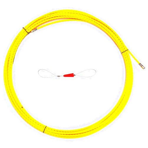 DEPSTECH Fish Tape Wire Puller Through Wall Wire Threader OD 6mm Plus Fish Cable Fastener with Steel Rope Puller Borescope Helper Through Wall 50-Foot (15M)