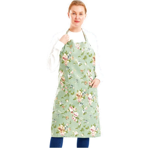 APRONNER Cotton Linen Baking Plus Size Aprons for Women with Pockets Kitchen Cooking