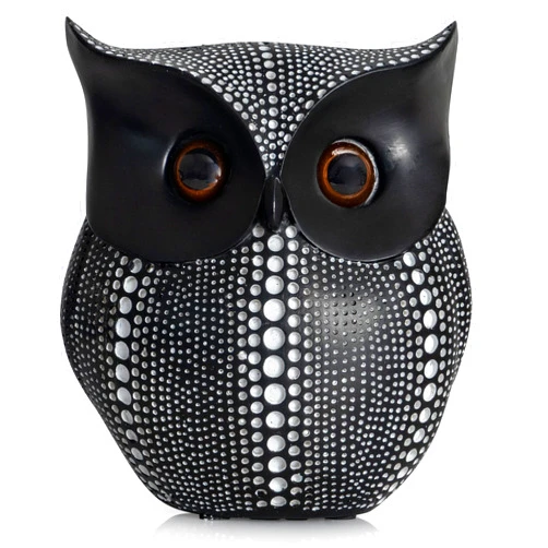 Ornativity Black Owl Statue Figurine - Animal Sculpture Home Decoration for Bedroom Living Room Kitchen Office Bathroom House Decor Figurines 6