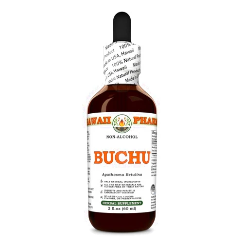 Hawaii Pharm Buchu (Agathosma Betulina) Dry Leaf Glycerite, Made in Hawaii, All Natural, Vegan, Lab Tested Alcohol-Free Liquid Extract - 2 fl.oz