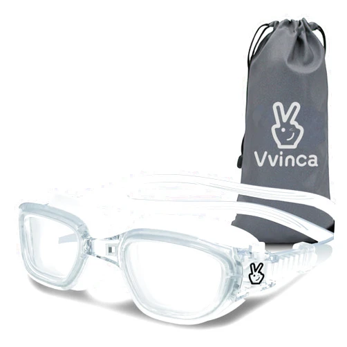 Vvinca Polarized Kids Swim Goggles Ages 6-14 Pool Goggles Anti Fog Anti UV No Leakage Clear Vision with Quick Adjust