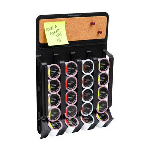 Mind Reader Single Serve Pod Organizer, Wall Mount, 20 Pod Capacity, Magnetic or Adhesive, 10.75