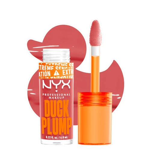 NYX PROFESSIONAL MAKEUP Duck Plump High Pigment Plumping Lip Gloss with Spicy Ginger, Vegan Lip Makeup - Nude Swings (Warm Nude)