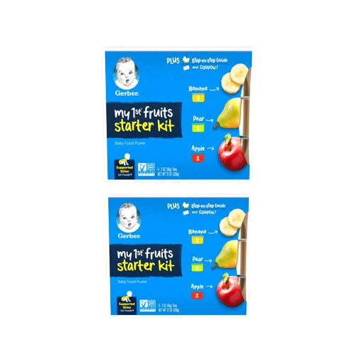Gerber My 1st Fruits Starter Kit, Banana, Pear & Apple Puree, 2 Ounce Tubs, 2-Pack (Set of 6)