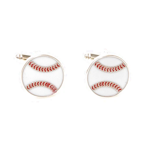 MRCUFF Baseball Pair of Cufflinks in a Presentation Gift Box & Polishing Cloth