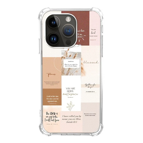 Joktruay God Verses Collage Phone Case Compatible with iPhone 15 Pro Max, Aesthetics God Quotation Collage Teen Girl Boy Silicone Shockproof TPU Bumper Case for iPhone 15 Pro Max