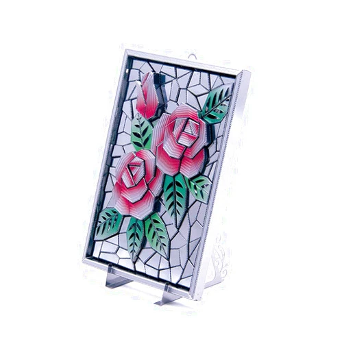 Microworld 3D Metal Nano Puzzle Rose Photo Flame Building Assemble Model Kits Z002 DIY 3D Laser Cut Jigsaw Toy