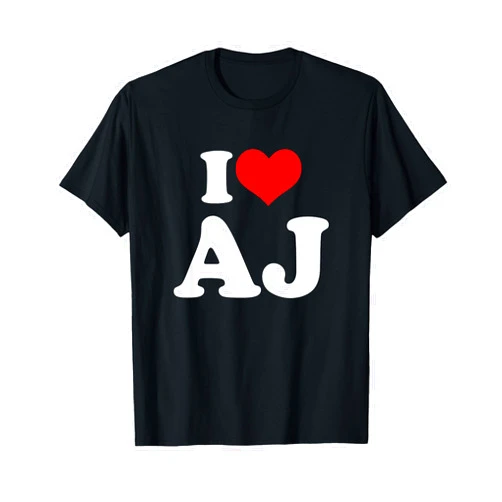 I Love AJ Man Woman Kids Girls I Love AJ, I Heart AJ T-Shirt