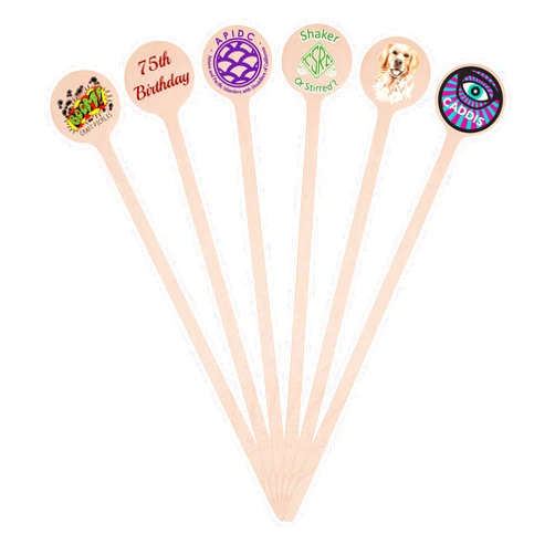 Custom Drink Stirrers - Swizzle Sticks - 7.5 '' (50 Count) - Personalized Monogram Sticks, Natural