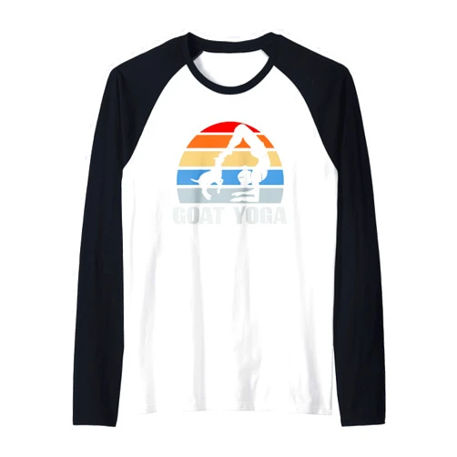 Goat Yoga Pose Girl Cute Pet Farm Animal Fitness Women Sport Raglan Baseball Tee