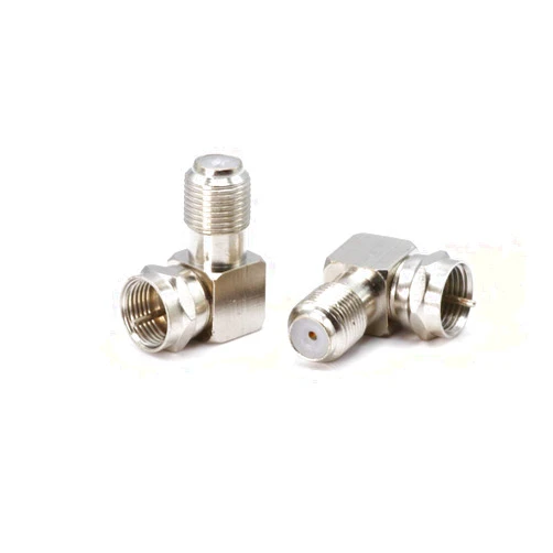THE CIMPLE CO Coaxial Cable Right Angle Connector - 10 Pack - for Tight Corners and Flat Panel TV Mounting - 90 Degree F Type Adapter for Coax Cable and Wall Plates