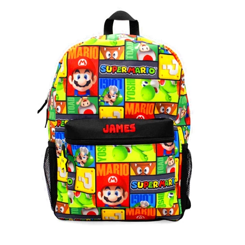 DIBSIES Personalized Character Backpack created using Licensed Character Backpack (created using Super Mario backpack)