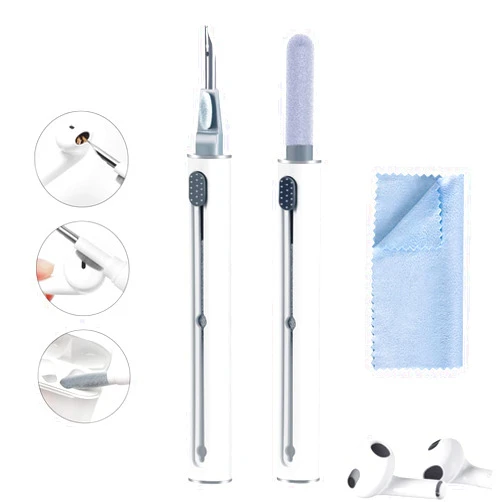VUBOJO Airpod Cleaner Kit，Earbud Cleaning Kit for Airpods Pro 1 2 3， Multi-Function Cleaning Pen with Soft Brush Flocking Sponge，Suitable for Bluetooth Headset, Charging Box, Mobile Phone, Earbud (1Pcs)