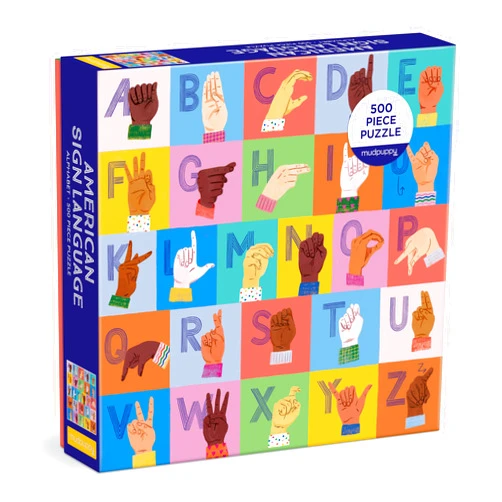 Mudpuppy American Sign Language Alphabet 500 Piece Family Puzzle