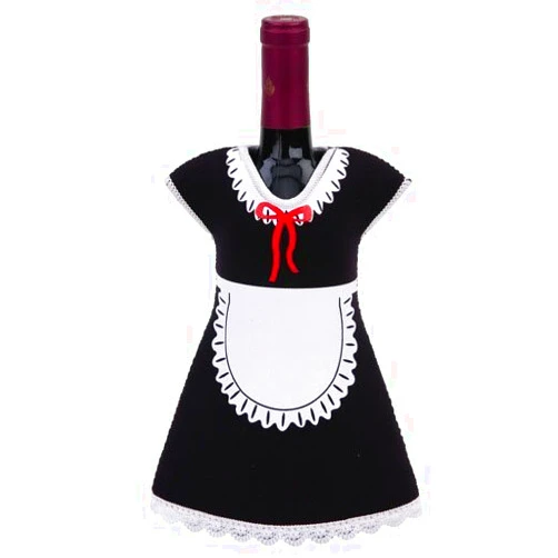 Shop123go-Cooler Custume Pary Maid Wine Bottle Jacket, Black