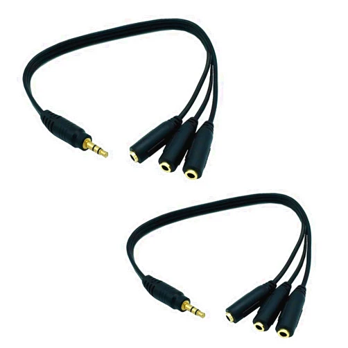 Maxmoral 2pcs 3.5mm Stereo Audio Splitter Cable (1M/3F), 1FT Gold Plated 3.5mm (1/8