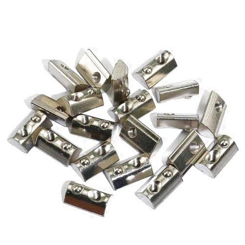 KOOTANS 50pcs 20 Series M5 Half Round Roll in Spring T Nuts for European Standard 2020 2040 2060 2080 6mm T-Slot Aluminum Extrusion Profile