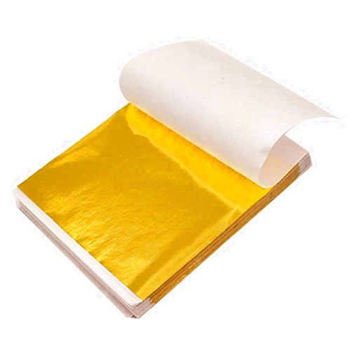Terpollay 200 Sheets Gold Leaf Sheets, Gold Foil Sheets for Arts, Gold Leaf Pape for Crafts, Resin Art, Furniture, Canvas, Decorating