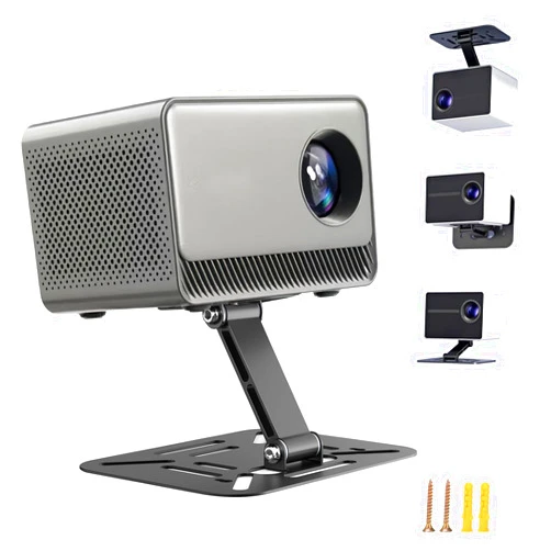 JCWINY Foldable Projector Stand, 3 in 1 Desktop Mini Projector Mount Projector Ceiling Mount Wall Mount 180°Adjustable, Mini Projector Stand Mount for QKK, DR.J, DBPOWER, Anker, VANKYO, AAXA, AuKing and Others