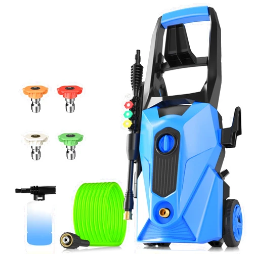Commowner 4200PSI 2.8GPM Electric Pressure Washer with 33FT Resistant Extension Pressure Washer Hose and 4 Nozzles, Compatible with Extended Undercarriage Cleaners, Professional Powerwashers for Home/Car(Blue)
