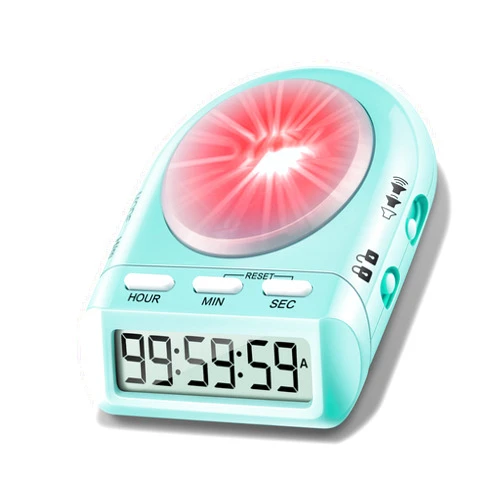Ygoyqeut Large Button Silent & Lock Functions Dight Timer, Countup/Countdown Timer for Kids, Digital Kitchen Timer, Cute Time Management Tool for Study, Classroom, Cook, Meditation